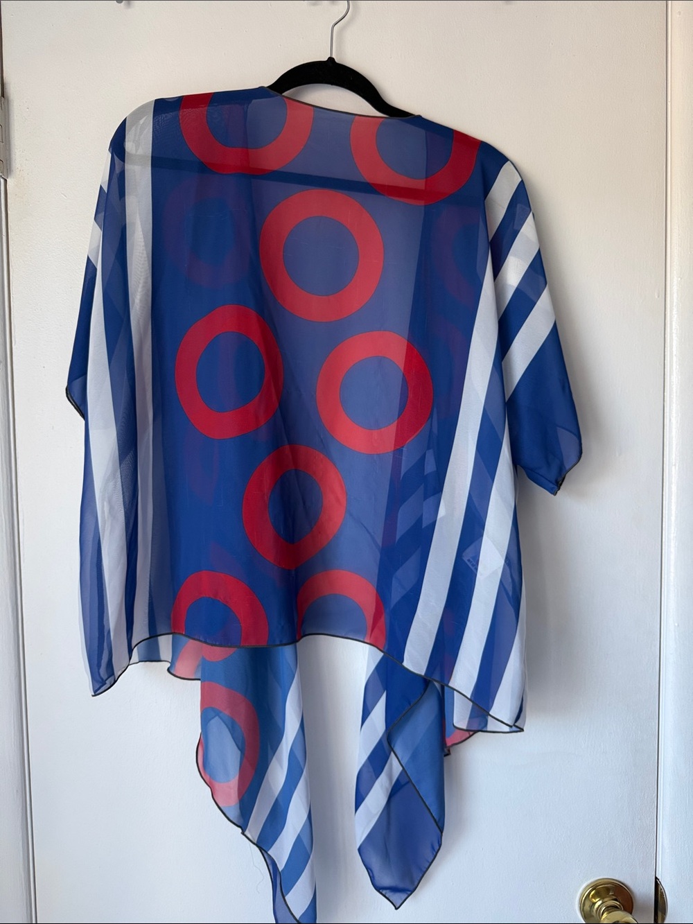Sheer phish donut Blue & Red Circle Kimono - Women Tops rate art of where s / m